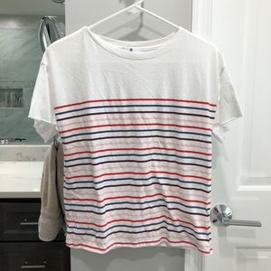 multicolor striped tee